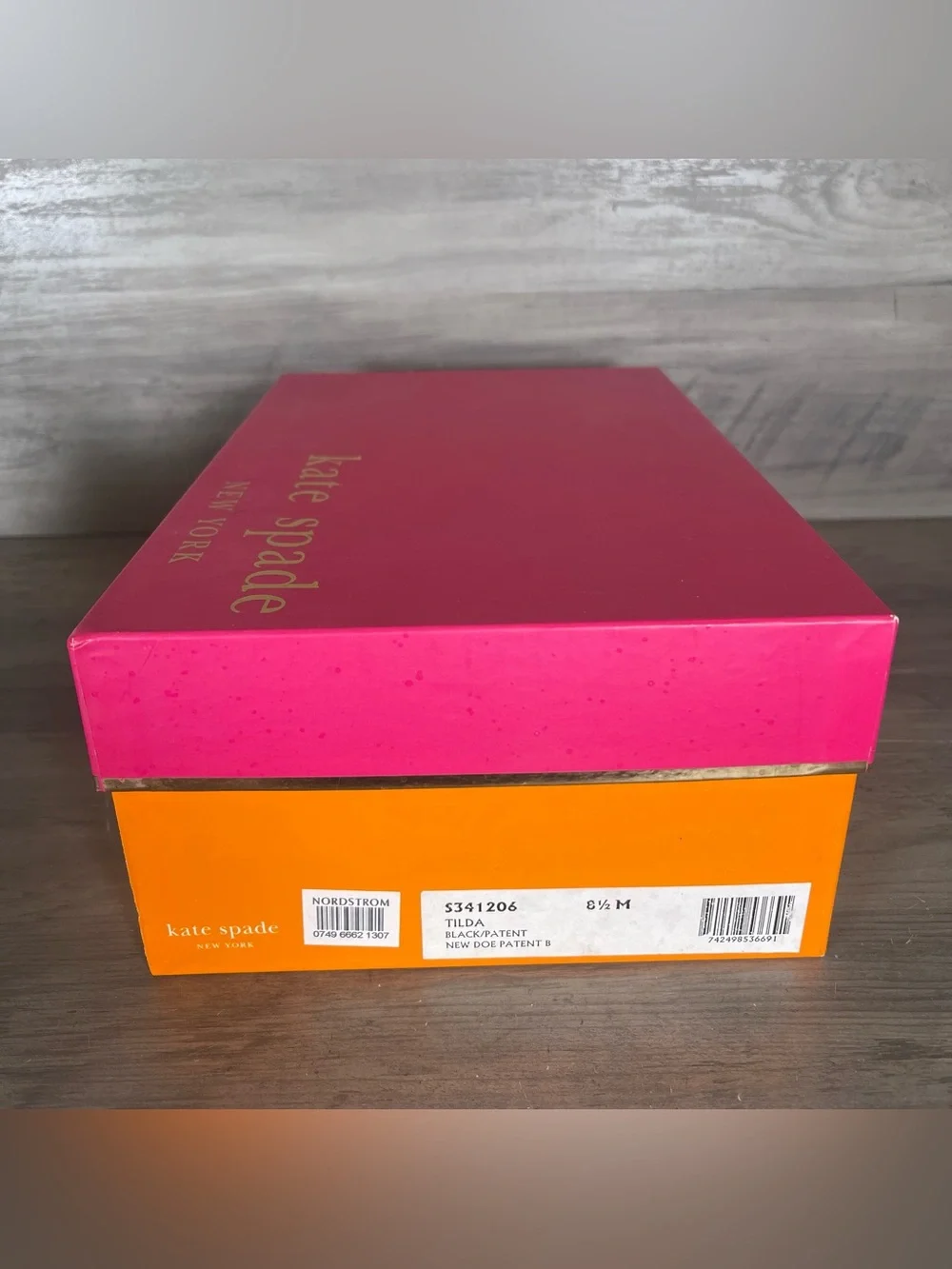 Kate Spade 8.5 Tilda Black Patent Doe Bow Stud Slip On Low Wedges W/Box And Bag‎